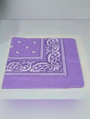Lot of 10 NEW 100% Cotton Purple Paisley Bandanas - Scarf, Head Wrap
